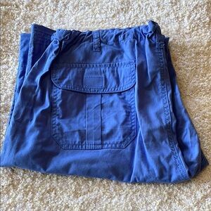 💚 Blue Large Tall Koi Scrub Cargo Pants 💚